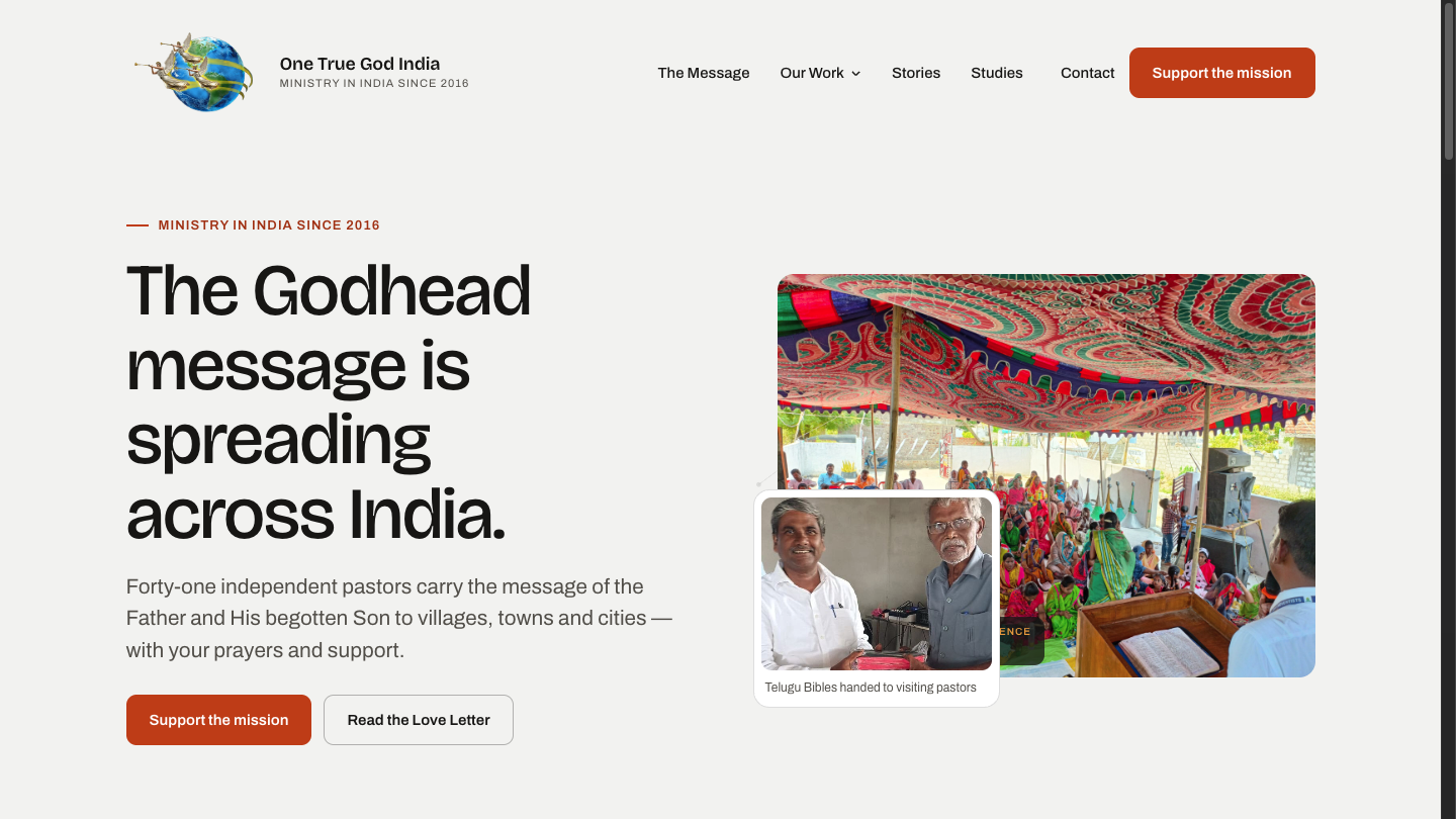One True God India project preview